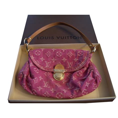 lv pink denim bag